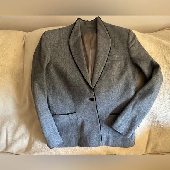 DANIEL FOR SPELLBOUND WOMEN'S GREY WOOL JACKET SZ 9 W/Black Piping CAREER WEAR - Picture 12 of 15